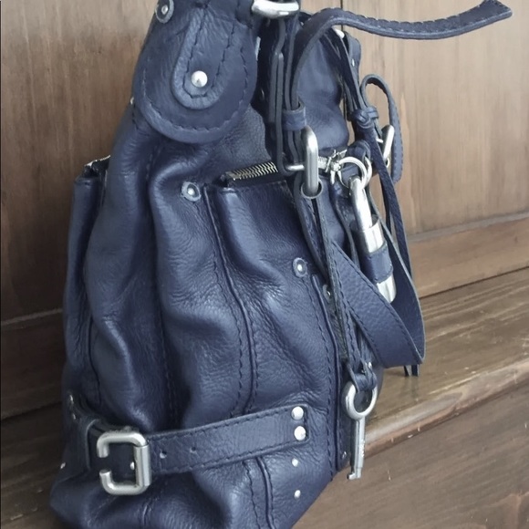 Navy Blue Chloe Paddington leather handbag - Picture 3 of 4